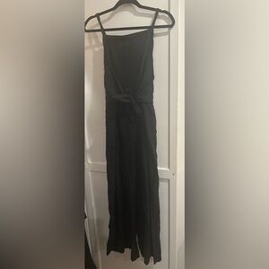 Madewell Black Linen Tie-Front Jumpsuit